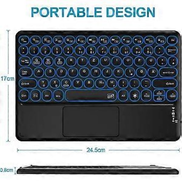 Mångsidigt trådlöst Bluetooth-tangentbord med pekplatta för bred kompatibilitet, saxmekanism säkerställer bekväm skrivning och uppladdningsbar design
