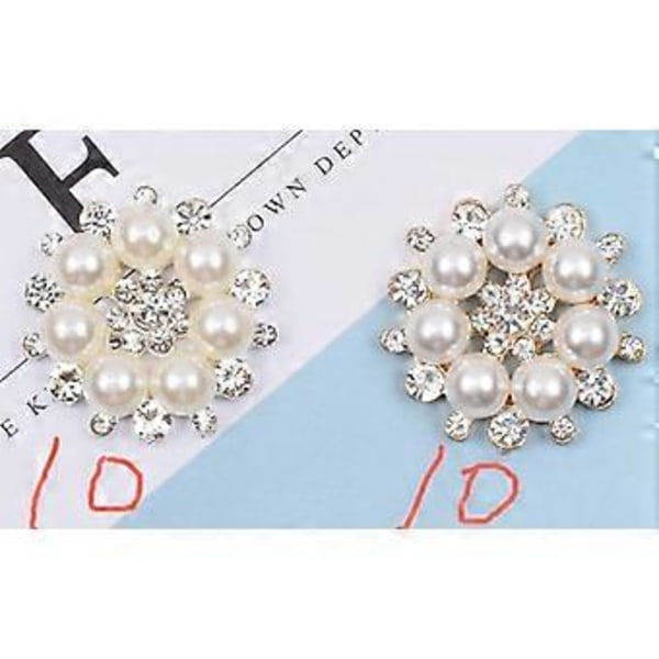 20 stk. Rhinestone Perler Dekorationer Håndværk Perler Faux Perler Blomsterknapper til DIY Hårtilbehør