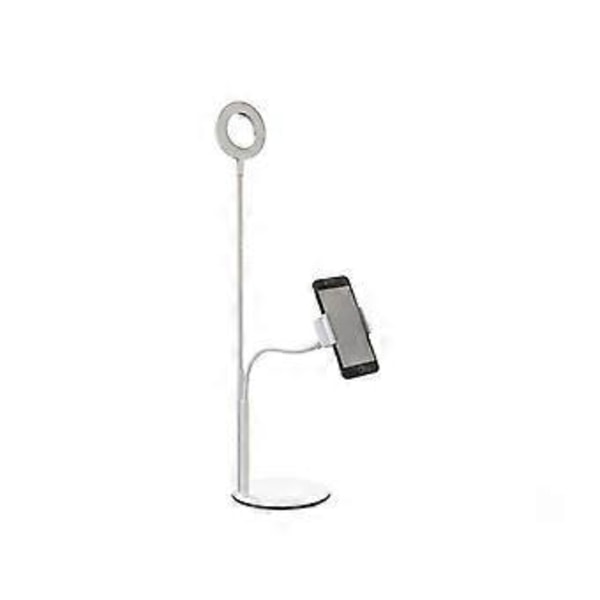 Selfie Ringlys med Mobiltelefonholder Stativ 3 Lystilstande Lysstyrke LED Bordlampe til Live Stream Makeup