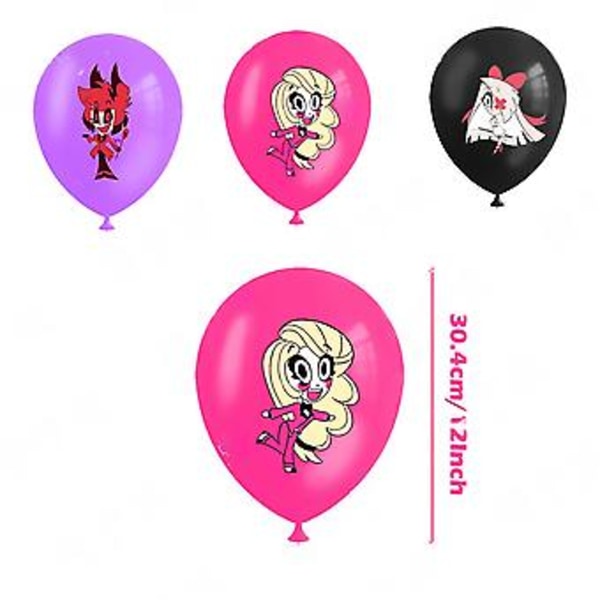 Anime Hazbin Hotel Tegneserie Fødselsdagsfest Dekoration Ballon Banner Kage Toppers Sæt Festforsyninger Kits Festgave( )