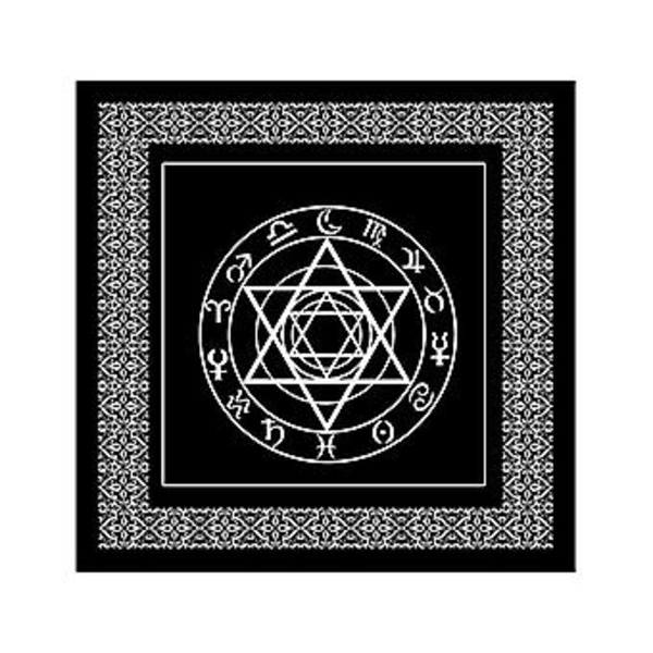 Tarot Kort Borddug Gitter Astrologi Spådom Altar Fløjl Måtte 49*49cm (Sort 2)