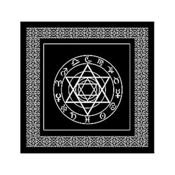 Tarotkort Bordduk Rutnät Astrologi Spådom Altar Sammet Matta 49*49cm (Svart 2)