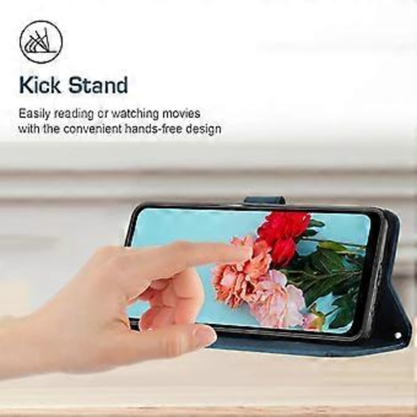 Stöttåligt skal i PU-läder med tryck för Motorola Edge 50 Fusion 5G, plånboksfodral (Stil E)