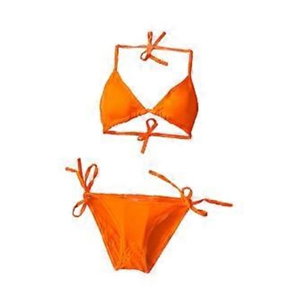 Bikini Baddräkt Set för Kvinnor Bekväm Dam Baddräkt för Vattenaktiviteter i Klubbmiljö (orange)
