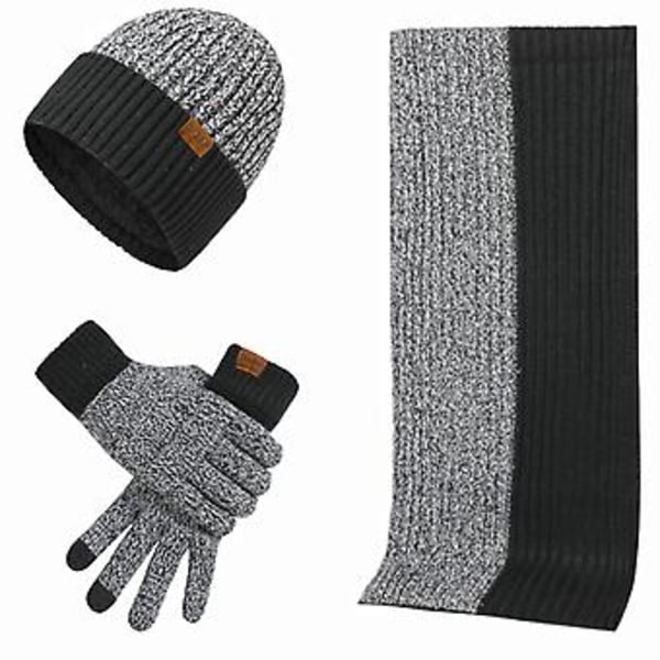 Adult Hat Scarf Gloves Set Thermal Warm Stretchy Elastic Material For Skiing Outdoor Sports( )