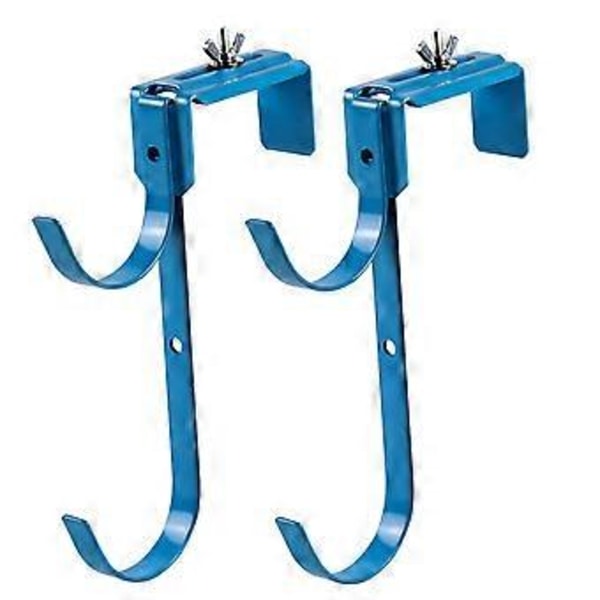Justerbar Aluminium Poolstångshängare/Krok, för Poolstänger, använd för att Hänga Pooltillbehör på Poolstängsel/Vägg, är Rostbeständig (2 st blå)