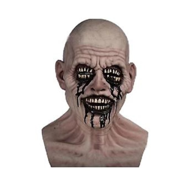 Horror Tand Djævelmaske Voksen Latex Spøgelse Fuld Hoved Hovedbeklædning Gyser Karneval Halloween Kostume Cosplay Rekvisitter (Hudfarve Blødende)