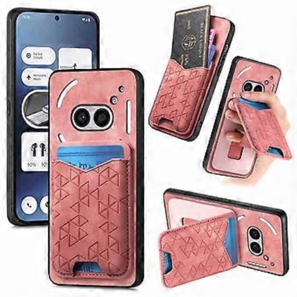 Til Nothing Phone (2a) Etui med Præget Mønster, Kortholder, Støttefod, Læder Bagside (Stil A)