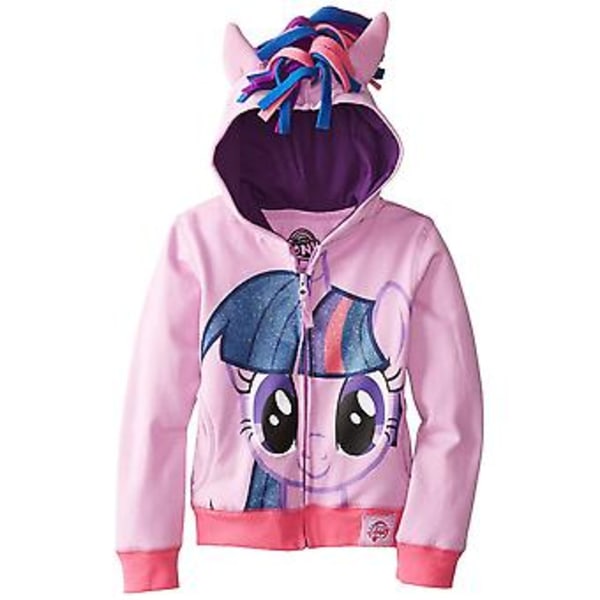 My Little Pony Flickjacka med Blixtlås för Flickor Barnjacka Överdel Rainbow Dash Twilight Sparkle för 3-9 år (7-8 år Lila)