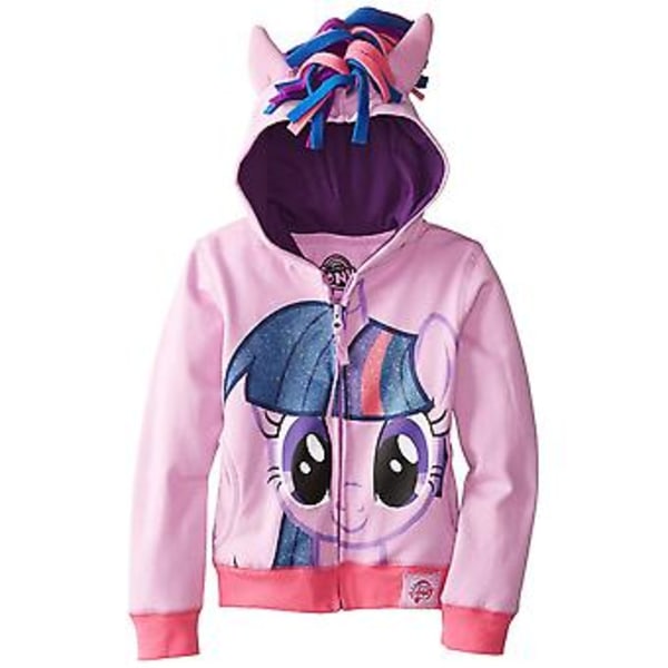 My Little Pony Piger Zip Up Hoodie Børnejakke Frakke Topper Rainbow Dash Twilight Sparkle Til 3-9 år (4-5 år Lilla)