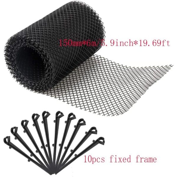 Svart 16cm x 6m Mesh Gutter Guard Bladvern Matte Takrenne B