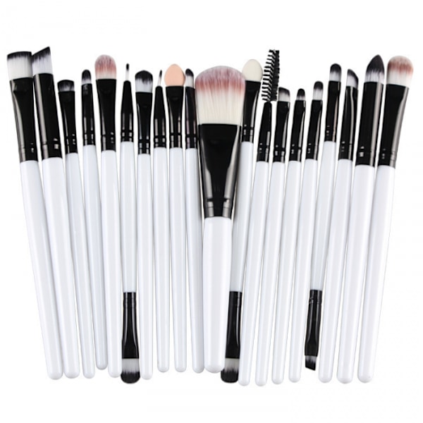 20 Makeup Brushes - White Black White