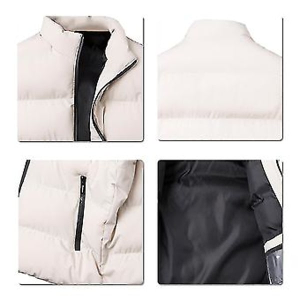 Mäns Lättvikts Vikbar Dunväst Quiltad Slank Puffer Väst (S Khaki)