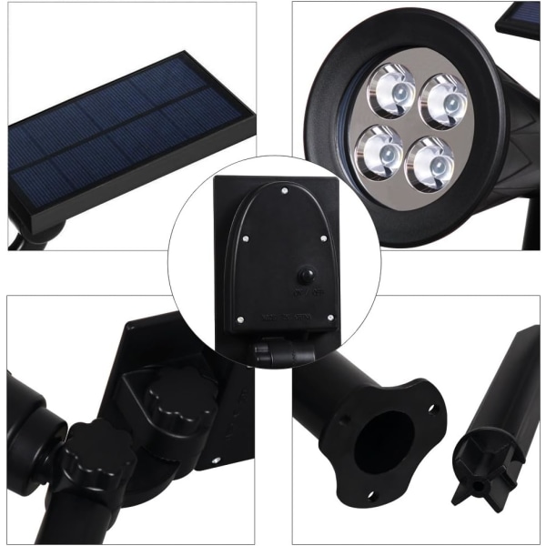 2 Pakk Solcellelamper Fargerike Solcellelys Utendørs Hagelampe m