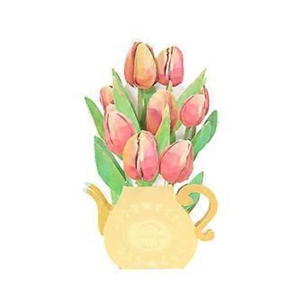Hilsenskort Tredimensionalt Flerfarvet Mors Dag Papir 3D Skrivebordsdekoration Kreativ Unik Blomst Gavekort (A)