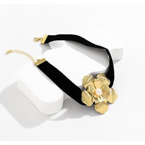 Blomster Choker Halsband Sammet Ros Blommig Choker Y2K Smycken Tillbehör Present till Kvinnor