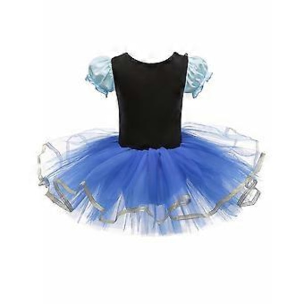 Prinsessklänning Flickor Ny Blommig Broderi Tyll Tutu Mesh Puffärm Prinsessa Balett Dansklänning Träningsuppvisningskläder Dräkter (100cm)