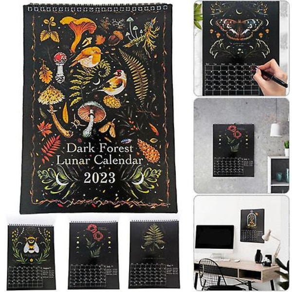 Dark Forest Lunar Calendar 2025 Wall Calendar Monthly Colorful Wall