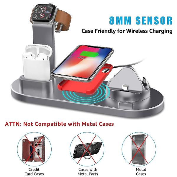 Wireless Charger 4 In 1 Wireless Charging Dock Compatible With Apple W High Quality