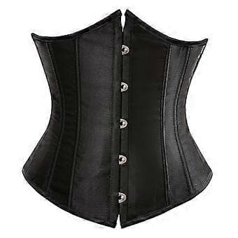 Kraftig korset til kvinder med dobbelte stivere, underbust - sort, S(XL)
