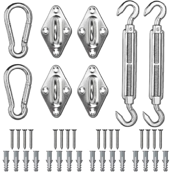 M6 M8 Sun Shade Sail Hardware Kit, 304 Grade Stainless Anti-rust Shade Sail Installation For Garden And Outdoor Patio Lawn M6