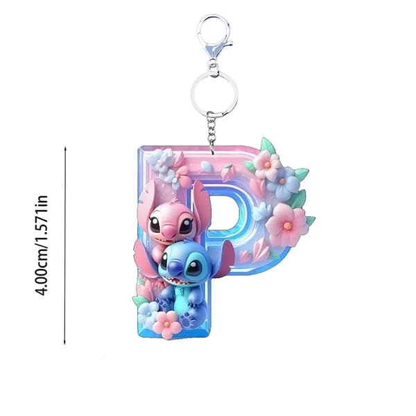 Stitch \"O\" Akryl Nøglering, Par Nøglering