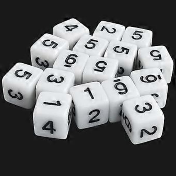 100 Stykker Seks-Siders Hvite Spill Terninger Kuber Bursdagsselskaper Brettspill Terninger (8MM)