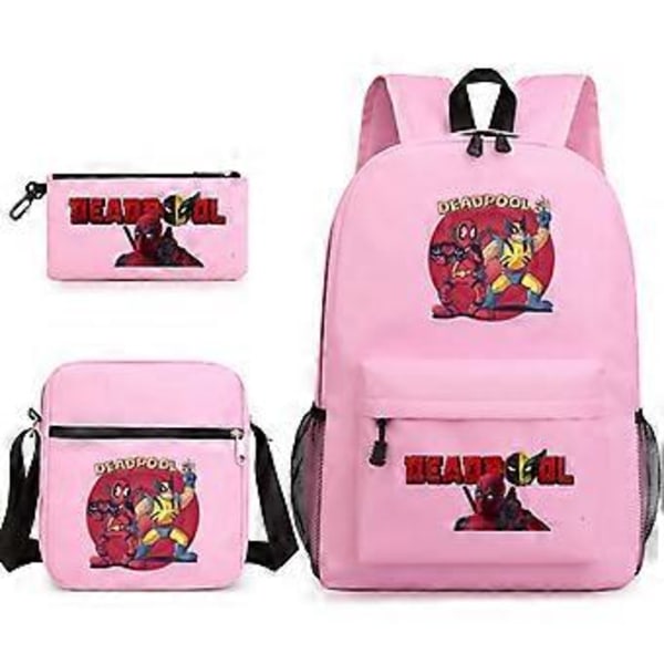 Deadpool & Wolverine -koulukassit, -reppu, -kynäkotelo ja -olkalaukku, kolmiosainen setti _38