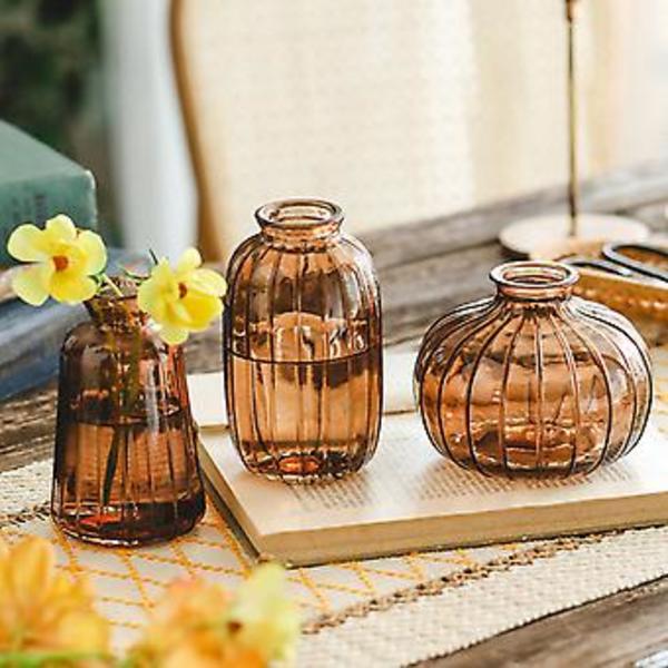Färgade Glasvaser Set - Unik Prydnad för Heminredning, Blommor och Presenter ( )