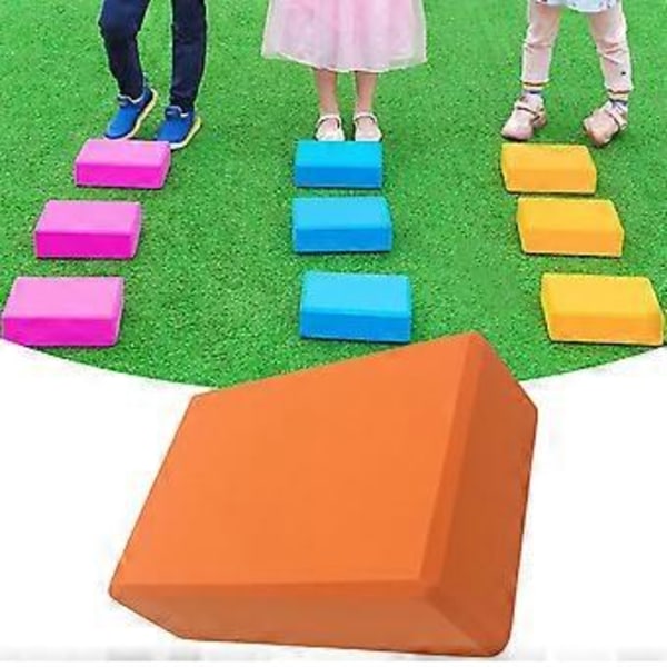 Balans Stepping Stone Sensorisk Halkfri EVA Material Sensoriska Leksaker Hinderbana Yogablock för Barn Småbarn Åldrar 3+ (orange)