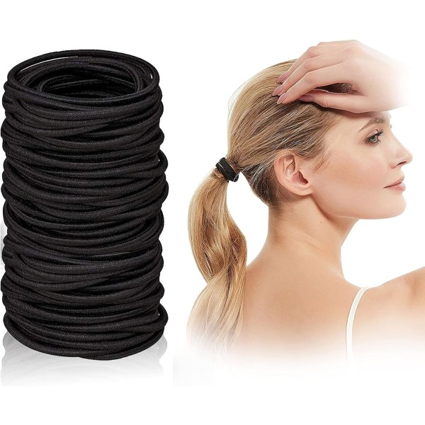 Hårband - förpackning med 100 st kraftiga nylon och gummi 2 mm hårband