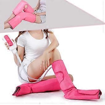Elektrisk Luftkompressionsvärme Vadben Massager Plug-EU (Lång Rosa)