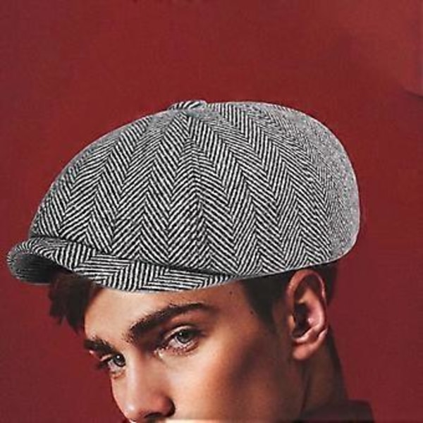 Newsboy Hatt Pojke Hatt Herr Flat Cap Huvudbonad Mjuk Födelsedagspresent Manlig Basker Hatt Flap Cabbie Hatt för Camping Fiske (Ljusgrå)