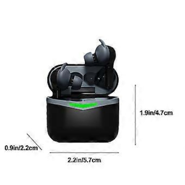 Bluetooth 5.3 Langvarige In-ear Støyreduserende Trådløse Bluetooth Øretelefoner Med Utmerket Lydkvalitet For Sport, E-sport Og Gaming (Svart)