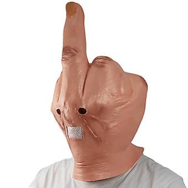 Middle Finger Halloween Carnival Latex Full Head Mask Party Headgear Prop( )