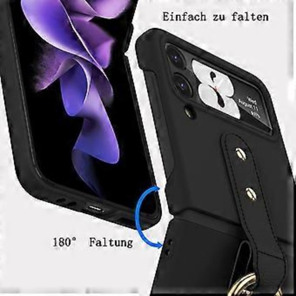 Samsung Galaxy Z Flip4 -kotelo, jossa on tarkka painikkeiden kohdistus ja sisäänrakennettu näytönsuoja, antimikrobinen tekniikka ja tukirengas tarjoavat turvallisuutta