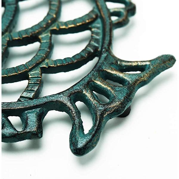 Svært slitesterk støpejern søt stor fisk trivet - 19x18x1,5cm - Retro R