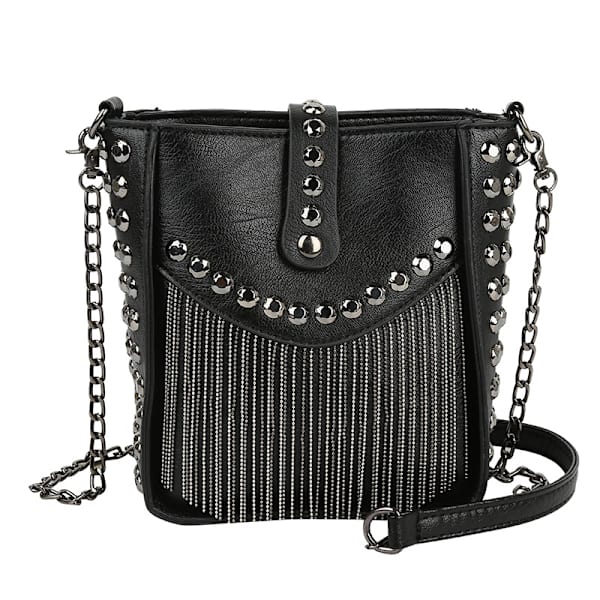 Korean tyyliin naisten reppu musta matkapuhelin laukku pu crossbody tupsu