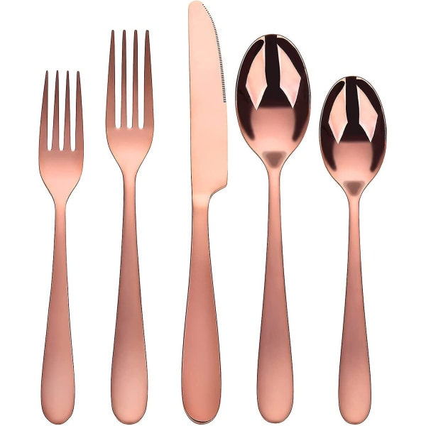 Rose Gold Silverware Set, Stainless Steel Silverware Flatware 20-piece Cutlery Set,service For 4