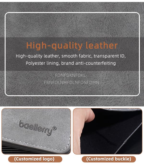 Kort texturerad plånbok för män Gray