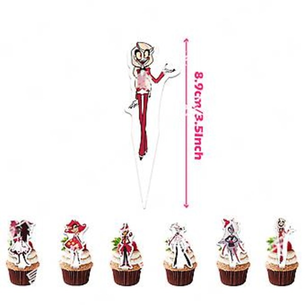Anime Hazbin Hotel Cartoon Födelsedagsfest Dekoration Ballong Banner Tårta Toppers Set Festtillbehör Kit Fest Favorit( )