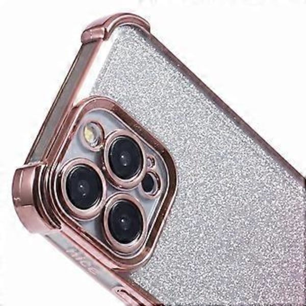 iPhone 15 Pro Max -kotelo TPU Glitter Gradient -puhelinkuori galvanoidulla kehyksellä (Tyyli E)