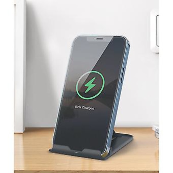 Bærbar, skridsikker, trådløs telefonopladerstandholder til MagSafe-oplader (Grøn)