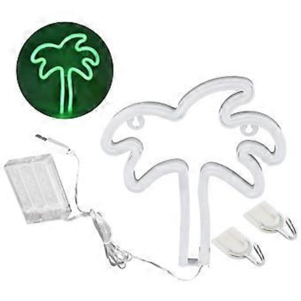 Kokospalmsformad LED Neonlampa Nattlampa för Vardagsrum Sovrum Klubb Bar USB/Batteridriven Grön