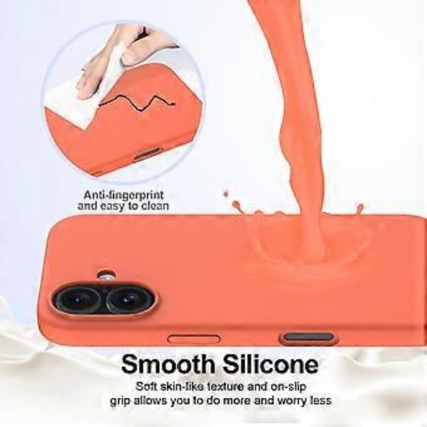 Til iPhone 16 Cover Kompatibel med MagSafe Anti-Drop Flydende Silikone Telefon Cover (Style E)