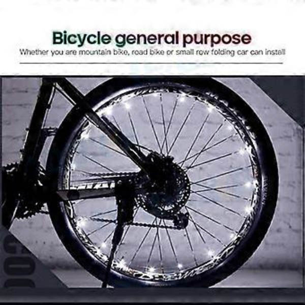 20 LED-cykellampa Hjulfälg Ekrar Klipp Rör Säkerhetsvarningslampa Cykelremsa Reflekterande Reflektor Cykel Cykeltillbehör (Batteri Vit)