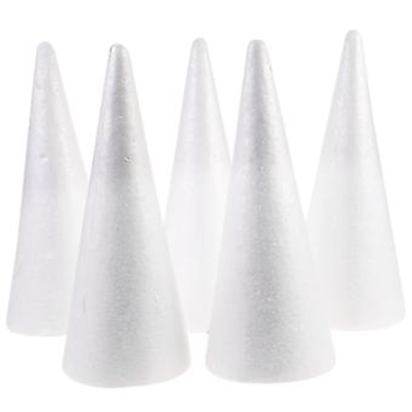 5pcs Kids DIY Craft Cone Accessories Christmas Cone Handmade White Solid Cone (24.5x10cm) Size 3