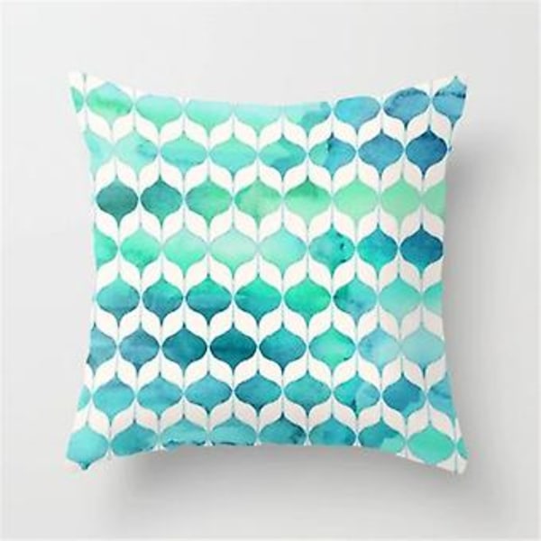 Geometrinen Abstrakti Tyynynpäällinen, Sohvatyynynpäällinen Makuuhuoneen Kotityynynpäällinen Sisustus (T Teal Blue)