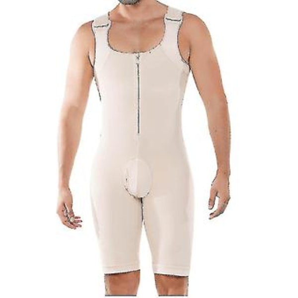 Body Shaper for Menn Slanking Kompresjonsplagg og Postoperativ Shapewear, pluss Størrelse Beste Gave (XL Beige)