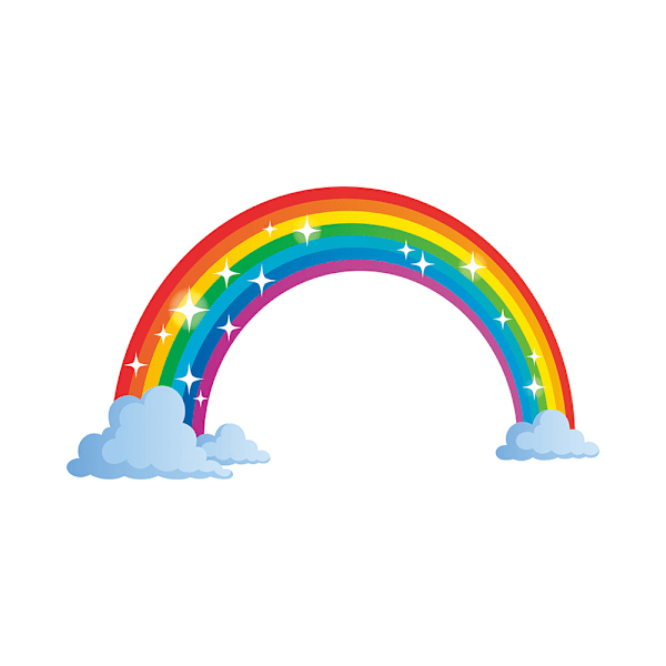 Wall tattoo children's room wall decal rainbow with white